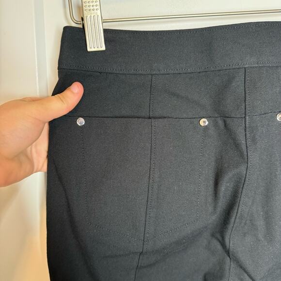 T By Alexander Wang Black Stretch Cotton High Rise Ankle Zip Pants Size 2 - Picture 7 of 9